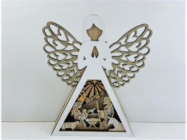 11" LED WOODEN ANGEL DECOR (NATIVITY SCENE)